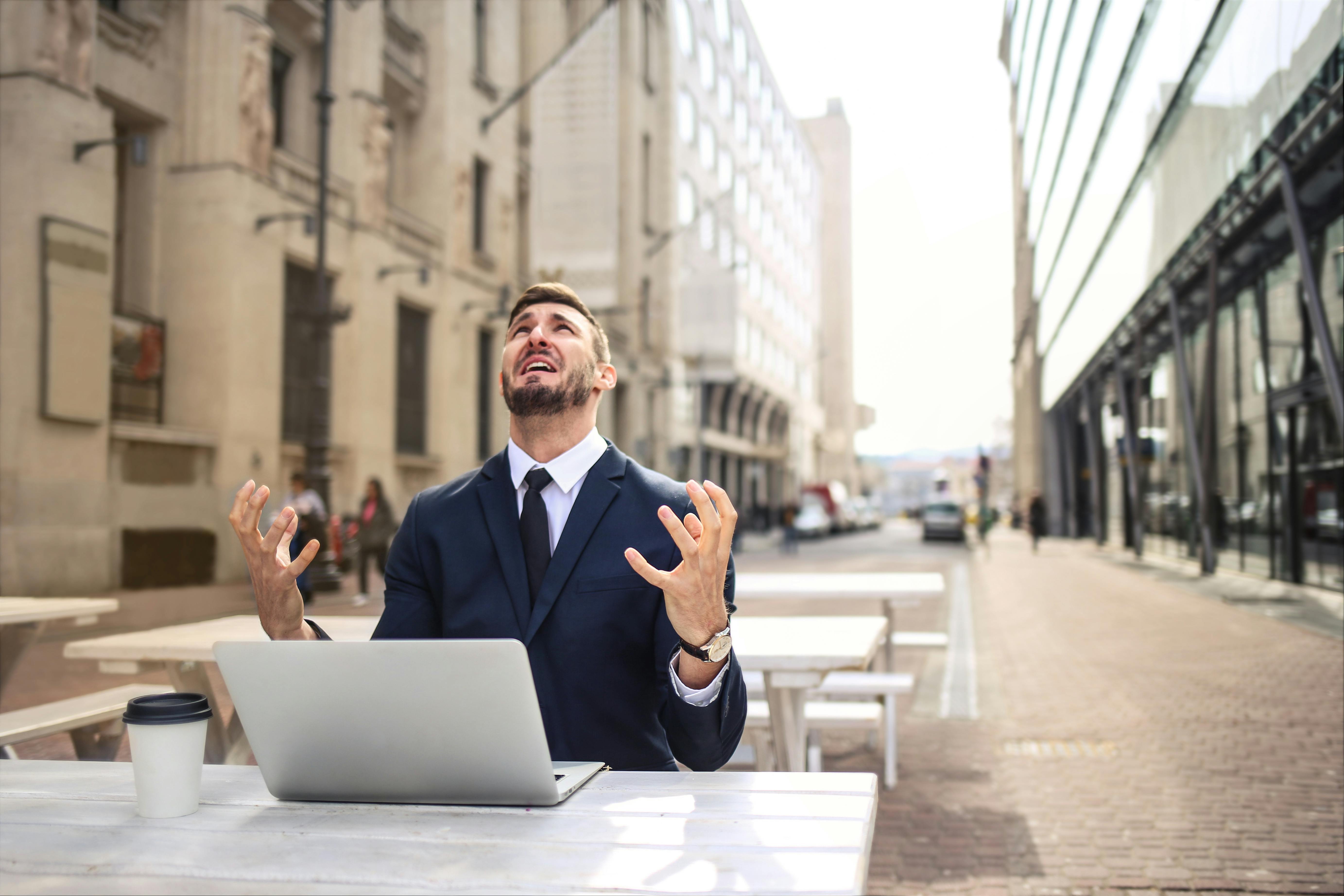 Free Man Showing Distress Stock Photo