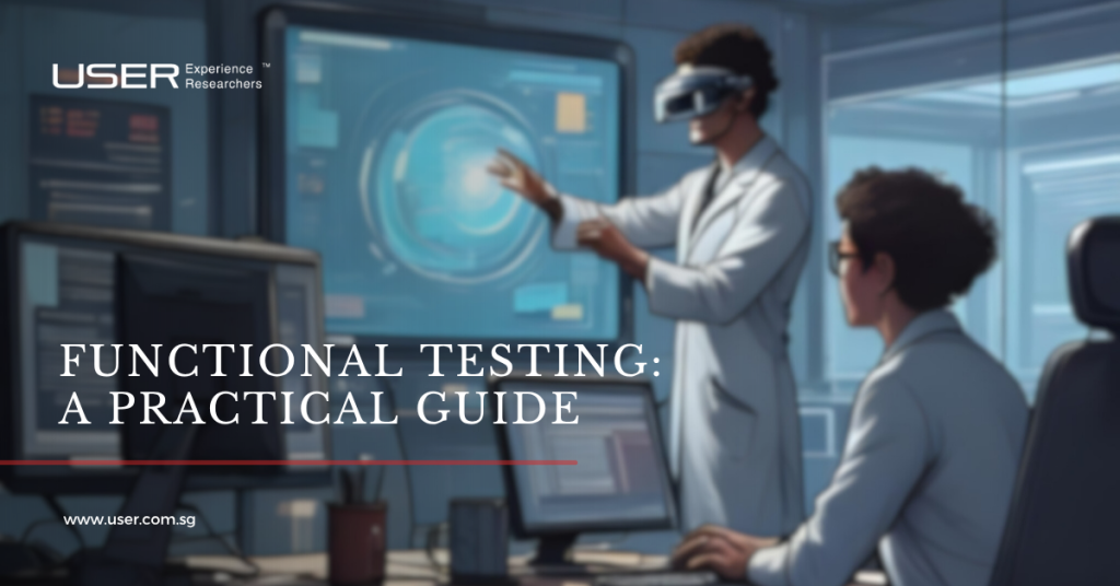 Functional Testing for a new digital product using a visor in a modern technology office